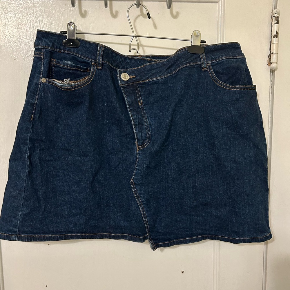 Eloquii Classic Blue Denim Mini Skirt